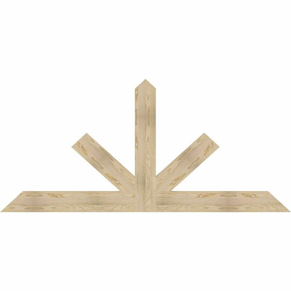 Ekena Millwork Saratoga Rough Sawn Timber Gable Bracket, Douglas Fir, 84"W x 38"H x 2"D x 6"F, 11/12 Pitch GBW084X38X0206SAR00RDF - main